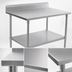 Thumbnail image #3 for John Boos Stallion Stainless Steel Work Table with 5-Inch Backsplash and Safety Edge, 60 x 24 Inches