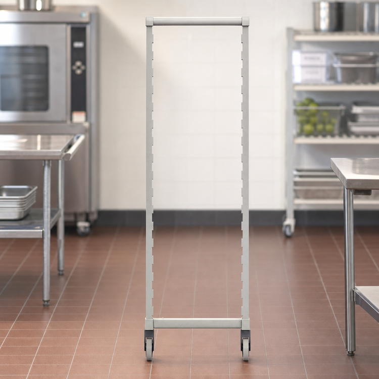 Product image #3 for Cambro Camshelving Premium Series Mobile Post Kit with Total-Locking Rigid Casters, 21-Inch Wide x 75-1/4-Inch High, Speckled Gray