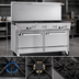 Thumbnail image #3 for Southbend Ultimate 60-Inch Gas Restaurant Range with Mixed Burner Top, Two Cabinets, and Hi-Shelf Backriser