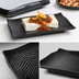 Thumbnail image #3 for Carlisle Terra Rectangular Textured Melamine Displayware Platter, 13-1/2 x 9-1/4 Inch, Black