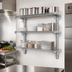 Thumbnail image #3 for QuadTruss 3-Tier Piggyback Wall-Mounted Wire Shelf Kit, 48W x 18D, Chrome Finish