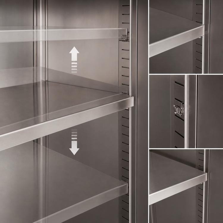 Product image #3 for BK Resources Adjustable Stainless Steel Shelf for BkwCH-1536 Wall Cabinet