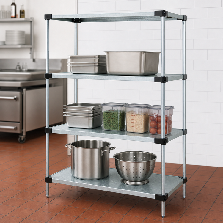 Product image #3 for Quantum 4-Shelf Solid Stationary Shelving Starter Kit, 42 x 21 x 86 Inches