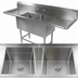 Thumbnail image #3 for John Boos Pro-Bowl 2-Compartment Stainless Steel Sink with Left & Right Drainboards