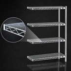 Thumbnail image #3 for Eagle Group A4-74-2148C Add-On 4-Tier Wire Shelving Unit, 48 x 21 x 74 Inches, Chrome-Plated