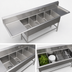 Thumbnail image #3 for John Boos Pro-Bowl 4-Compartment 12-Inch Deep Stainless Steel Sink with Left and Right Drainboards