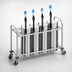 Thumbnail image #3 for Atlas Metal 4-Stack Mobile Open Frame Unheated Plate Dispenser, 7-1/4-Inch Max Dish Diameter