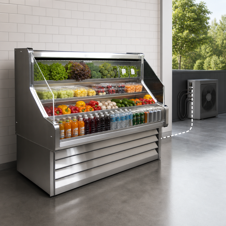 Product image #3 for Howard-McCray Ovation Series 51-Inch Remote Refrigerated Open Impulse Merchandiser, 44-Inch High, Straight Plexi, Stainless Steel