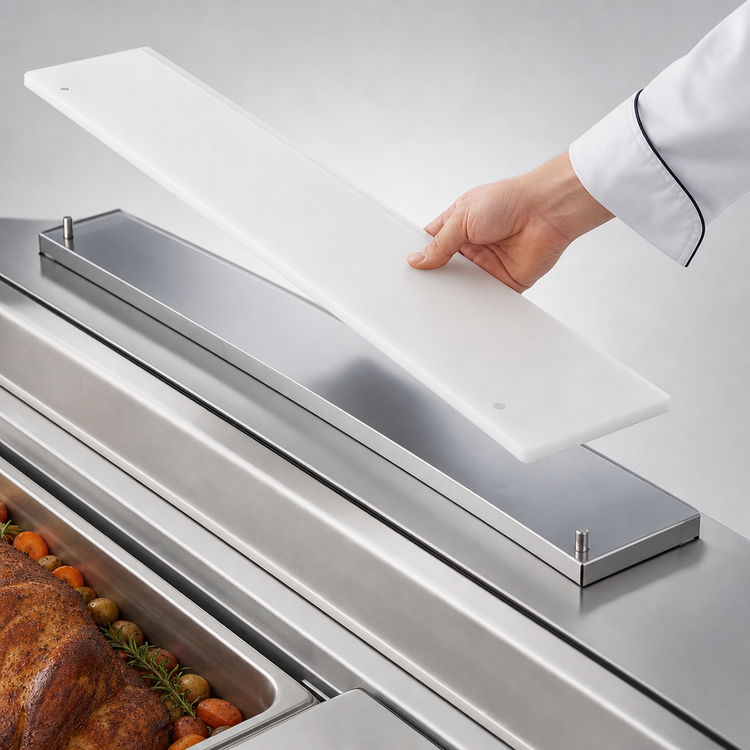 Product image #4 for Serv-Ware 44-Inch Stainless Steel Cutting Board Kit for EST3-1 Carving Station