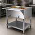 Thumbnail image #3 for Klinger's Trading SW2H120 2-Pan Sealed Well Electric Holding Table with Open Shelf Base