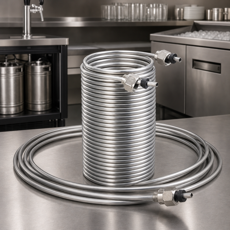 Product image #3 for Stainless Steel 50 ft x 5/16 Inch OD Cooling Coil with Connectors for Smaller Coolers