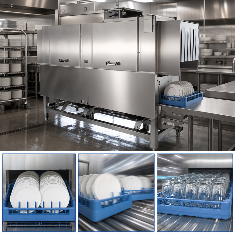 Product image #3 for CMA Dishmachines Energy Mizer EST-66 66-Inch High/Low Temp Left-to-Right Conveyor Dishwasher