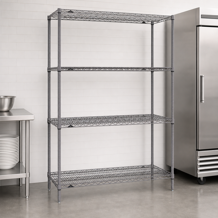 Product image #3 for Metro Super Erecta 30"W x 24"D x 74.5"H Stationary Starter Wire Shelving Unit with 4 Shelves, Metroseal Gray