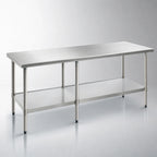 Thumbnail image #3 for Eagle Group Deluxe T24108SEB 108" x 24" Stainless Steel Work Table, Flat Top, 16/300 Series, Adjustable Undershelf