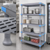 Thumbnail image #3 for Millenia 36-Inch W x 21-Inch D x 62-Inch H Stationary Starter Polymer Shelving Unit, 4 Shelves, Gray