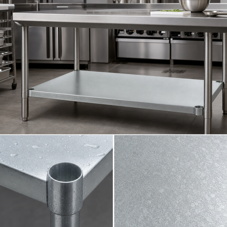 Product image #3 for Advance Tabco Galvanized Work Table Undershelf for 72"W x 36"D Tables