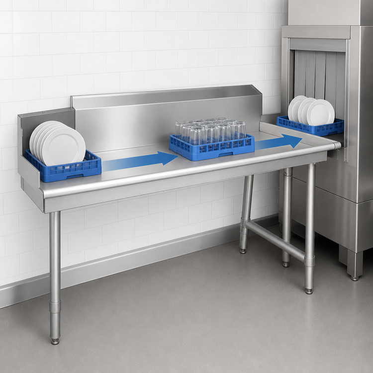 Product image #3 for John Boos Pro-Bowl Clean Straight Right-Hand Dish Table, 24 x 30 x 44-Inch, Stainless Steel
