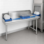 Thumbnail image #3 for John Boos JDTC-20-24R-X Clean Straight Dish Table, Left-to-Right, 24 x 30 x 44 in, 10 in Backsplash, 16-Gauge 300 Series Stainless Steel