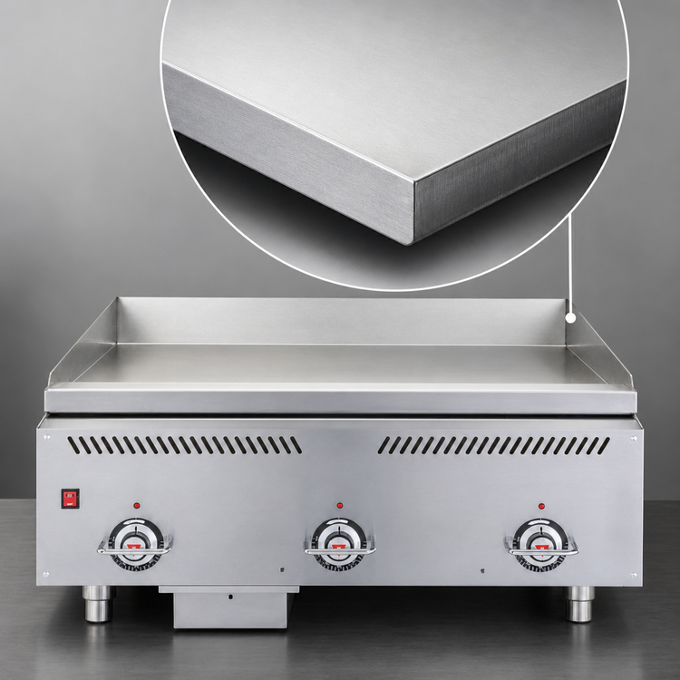 Product image #4 for Vulcan 36-Inch Heavy Duty Countertop Gas Griddle with 1-Inch Steel Plate, 3 Burners, and Drawer