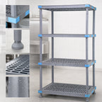 Thumbnail image #3 for Quantum Millenia QP183062VS-4 30"W x 18"D x 62"H Gray Louvered Polymer Starter Shelving Unit with 4 Shelves