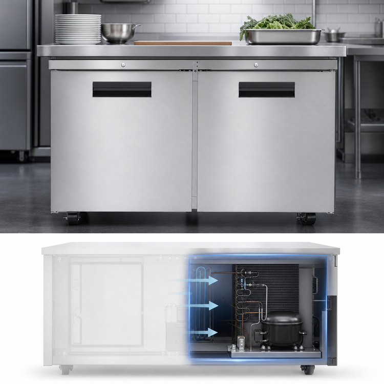 Product image #3 for Hoshizaki Steelheart 60-Inch Two-Section Undercounter Freezer with Cylinder Lock