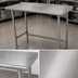 Thumbnail image #3 for Advance Tabco 60 Inch x 30 Inch 16 Gauge 430 Stainless Steel Open Base Work Table with 1-1/2 Inch Rear Up-Turn