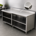 Thumbnail image #3 for Advance Tabco Special Value Economy 84-Inch x 24-Inch 16-Gauge 304 Stainless Steel Open Base Work Table with 5-Inch Backsplash and Mid Shelf