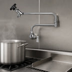 Thumbnail image #3 for Fisher 47300 Splash-Mounted Pot Filler Faucet, Single Valve, 18-Inch Double-Joint Spout, Insulated Outlet Control, Low-Lead