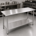 Thumbnail image #3 for BlendPort Deluxe Series Flat Top Stainless Steel Work Table with Adjustable Undershelf, 72-Inch x 30-Inch