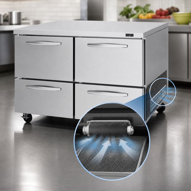 Product image #3 for Turbo Air PRO Series Two-Section Undercounter Drawer Freezer, 48-1/4 Inch, 4 Drawers, 12.2 Cu. Ft.