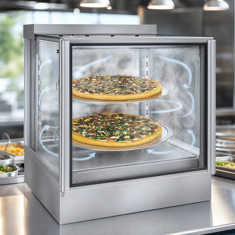 Product image #3 for Hatco IHDCH-28 Intelligent Humidified Countertop Hot Food Display Cabinet, Full-Service, Single French Door