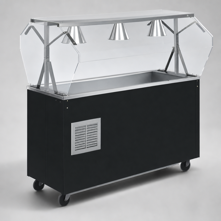 Product image #3 for Vollrath 2-Series Affordable Portable Refrigerated Cafeteria Unit, 3-Pan, Mobile With Breath Guard