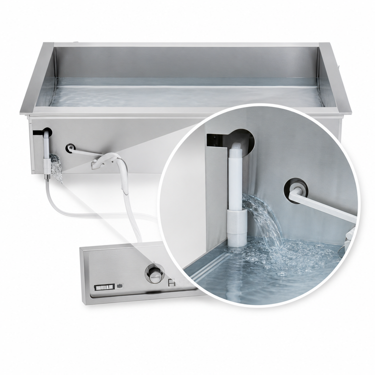 Product image #3 for Wells HT-500AF Built-In Electric Bain-Marie Hot Well with Automatic Water Fill, 5 Full-Size Pan Capacity