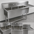 Thumbnail image #3 for John Boos Pro-Bowl 3-Compartment Sink with Right Drainboard, 76-3/16 in. x 25-1/2 in., 12 in. Deep Bowls