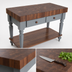 Thumbnail image #3 for American Heritage Rustica 48-Inch American Black Walnut Butcher Block Work Table with 4-Inch End Grain Top, Lower Shelf, and 2 Drawers
