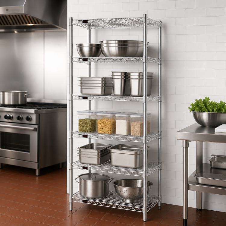 Product image #3 for EAGLEbrite 5-Tier Stationary Starter Wire Shelving Unit, 24 x 18 x 86 Inches, Zinc Finish