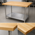 Thumbnail image #3 for Advance Tabco Hard Maple Wood Top Bakers Table with Adjustable Undershelf, 96 x 30 Inches, Stainless Steel Base