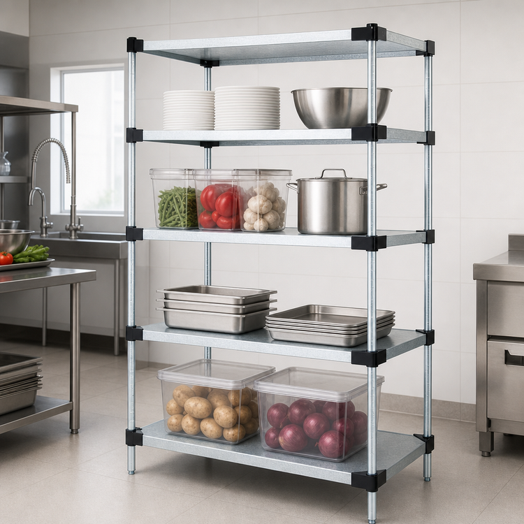 Product image #3 for Quantum WR86-1436SG Solid Shelving Starter Kit with 4 Solid Shelves, 36 x 12 x 86 Inches