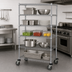 Thumbnail image #3 for Quantum 36 x 18 x 80-Inch Mobile Wire Shelving Cart with 5 Shelves, Chrome-Plated Finish