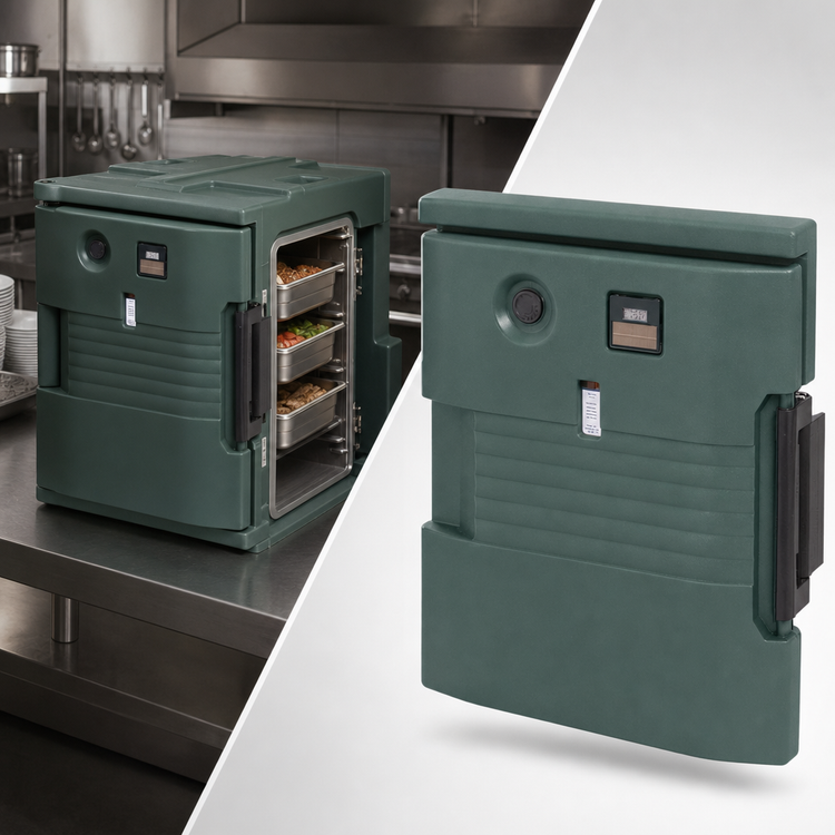 Product image #4 for Cambro Ultra Pan Carrier Heated Replacement Retrofit Door for UPCH400, 110V, Granite Green