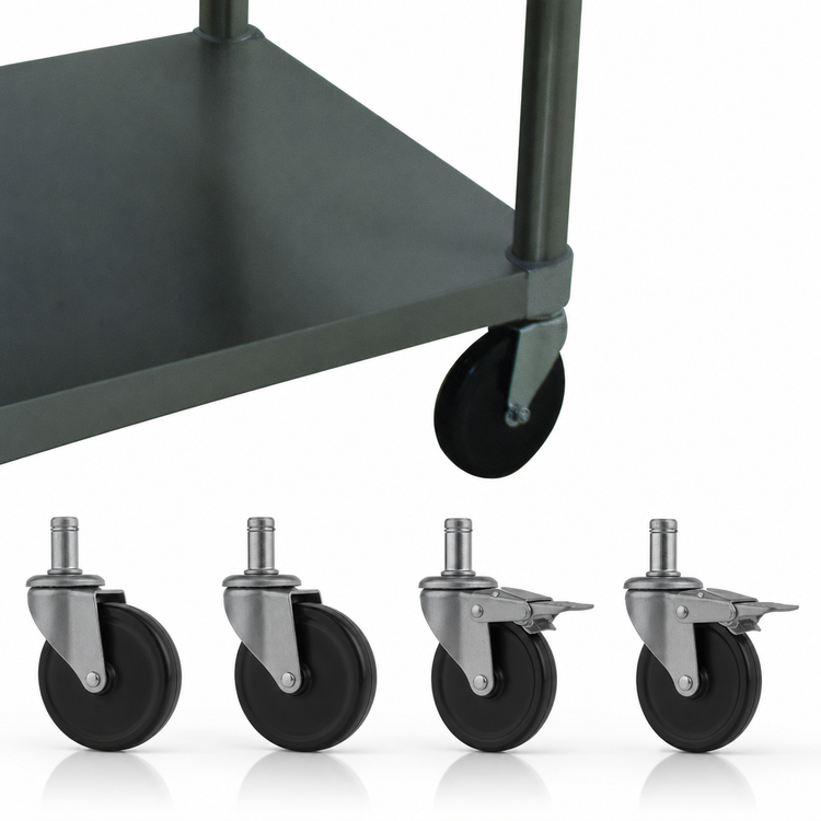 Product image #3 for Advance Tabco Set of 4 5-Inch Swivel Casters for Hot & Cold Food Tables with Undershelf, 2 Braked