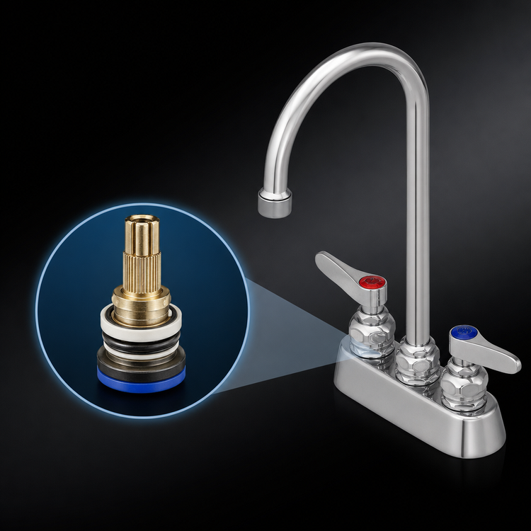 Product image #3 for T&S Brass B-1140 3-1/2-Inch Deck Mount Manual Workboard Faucet with 5-3/4-Inch Swivel Gooseneck