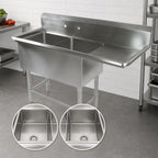 Thumbnail image #3 for John Boos Pro-Bowl 2PB1620-1D24R 2-Compartment 16-Gauge Stainless Steel Sink with 24-Inch Right Drainboard and 10-Inch Boxed Backsplash