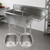 Thumbnail image #3 for John Boos Pro-Bowl 2-Compartment Stainless Steel Sink with 24-Inch Right Drainboard