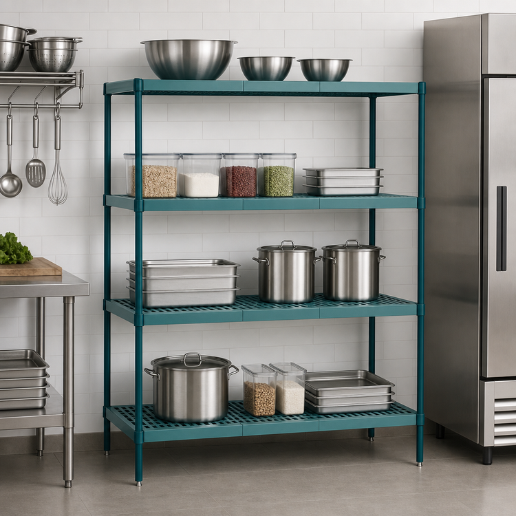 Product image #3 for Metro Super Erecta Pro 4-Shelf Louvered Polymer Shelving Starter Unit, 18 x 60 x 74 Inches