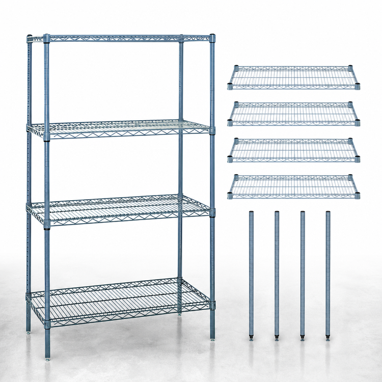 Product image #3 for Quantum 24 Inch W x 14 Inch D x 54 Inch H Stationary Wire Shelving Starter Unit, Gray Epoxy