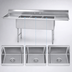 Thumbnail image #3 for Advance Tabco 3-Compartment Fabricated Sink with Left and Right Drainboards, 30 x 30 x 14 Inch Bowls