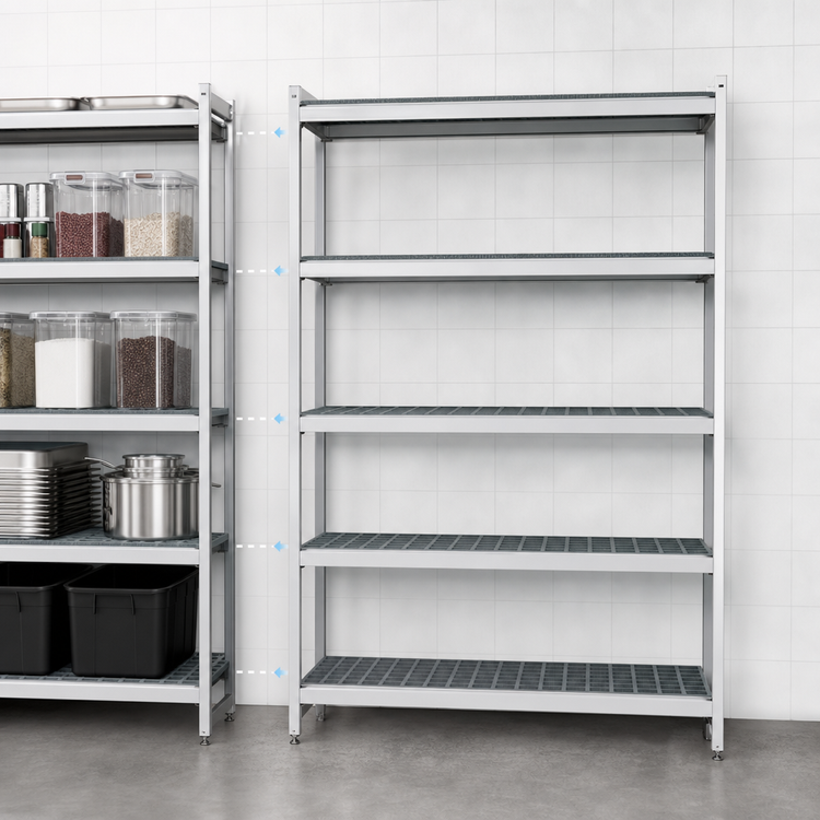 Product image #3 for Fermostock 5-Tier Polymer Shelving Unit Expansion Kit, 47W x 14D x 83H