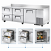 Thumbnail image #3 for True Deep Three-Section Worktop Refrigerator with 1 Door and 4 Drawers