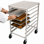Thumbnail image #3 for Advance Tabco Mobile End-Loading Aluminum Pan Rack with Removable Solid Top, 7 Sheet Pan Capacity